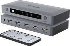 TOTU HDMI Switch 4 Ports (4 x 1) 4K 60Hz HDMI 2.0 Switcher with IR Remote Control Support HDR & HDCP 2.2 Pass-Through & 3D &Full HD 1080P, Compatible for PS3/PS4, Xbox 360/One, HDTV, Blu-Ray Player