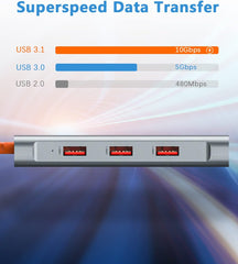 Tiergrade USB C Hub, USB C Adapter to 3 USB 3.1 and 1Gbps Ethernet, USB 3.1 Hub with 10Gbps SuperSpeed for MacBook Pro/Air, iMac, iPad Pro, Dell, Chromebook and More Type C Devices