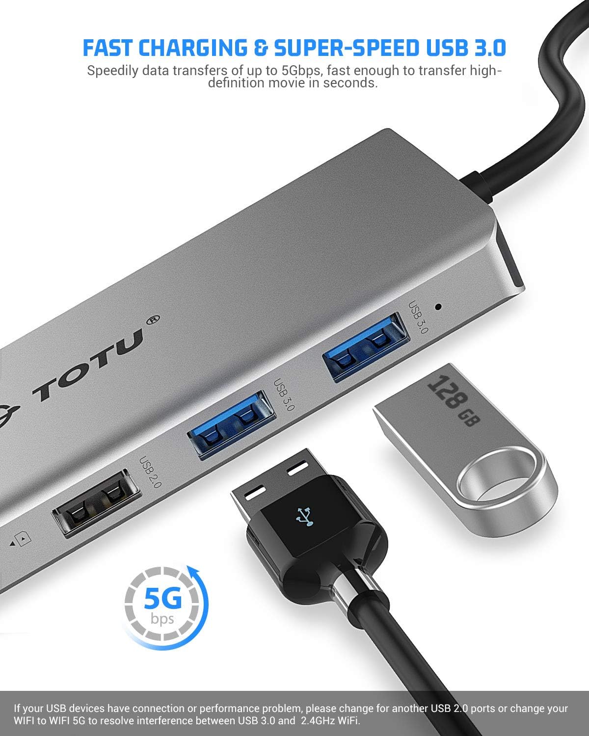 USB C Hub, TOTU 13-in-1 Type C Hub with Ethernet, 4K USB C to 2 HDMI, VGA, 2 USB 3.0, 2 USB 2.0, 100W PD, SD/TF Cards Reader, Mic/Audio Docking Station for MacBook Pro Air XPS and Other USB-C Laptops
