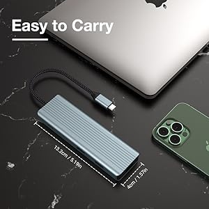 9 in 1 USB C Hub, USB C Port Replicator, Docking Station with 4K@30Hz HDMI, 3 x USB 3.0, USB C 3.0 Data, USB 2.0, 100W PD, SD/TF Card Reader Compatible with Laptop and Other Type C Devices