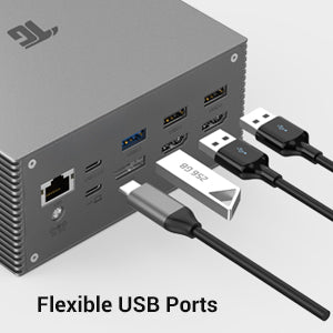 Tiergrade USB C Docking Station with Dual 4K HDMI,DP, 6 USB Ports, SD/TF Card Slot, 60W USB-C PD Charging Dock, Triple Display for Windows USB C 3.1 Gen 2 Systems, Extended Display NOT for Mac OS
