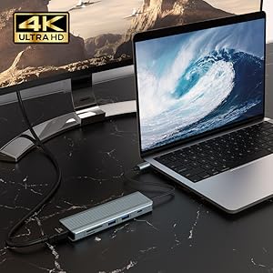 9 in 1 USB C Hub, USB C Port Replicator, Docking Station with 4K@30Hz HDMI, 3 x USB 3.0, USB C 3.0 Data, USB 2.0, 100W PD, SD/TF Card Reader Compatible with Laptop and Other Type C Devices